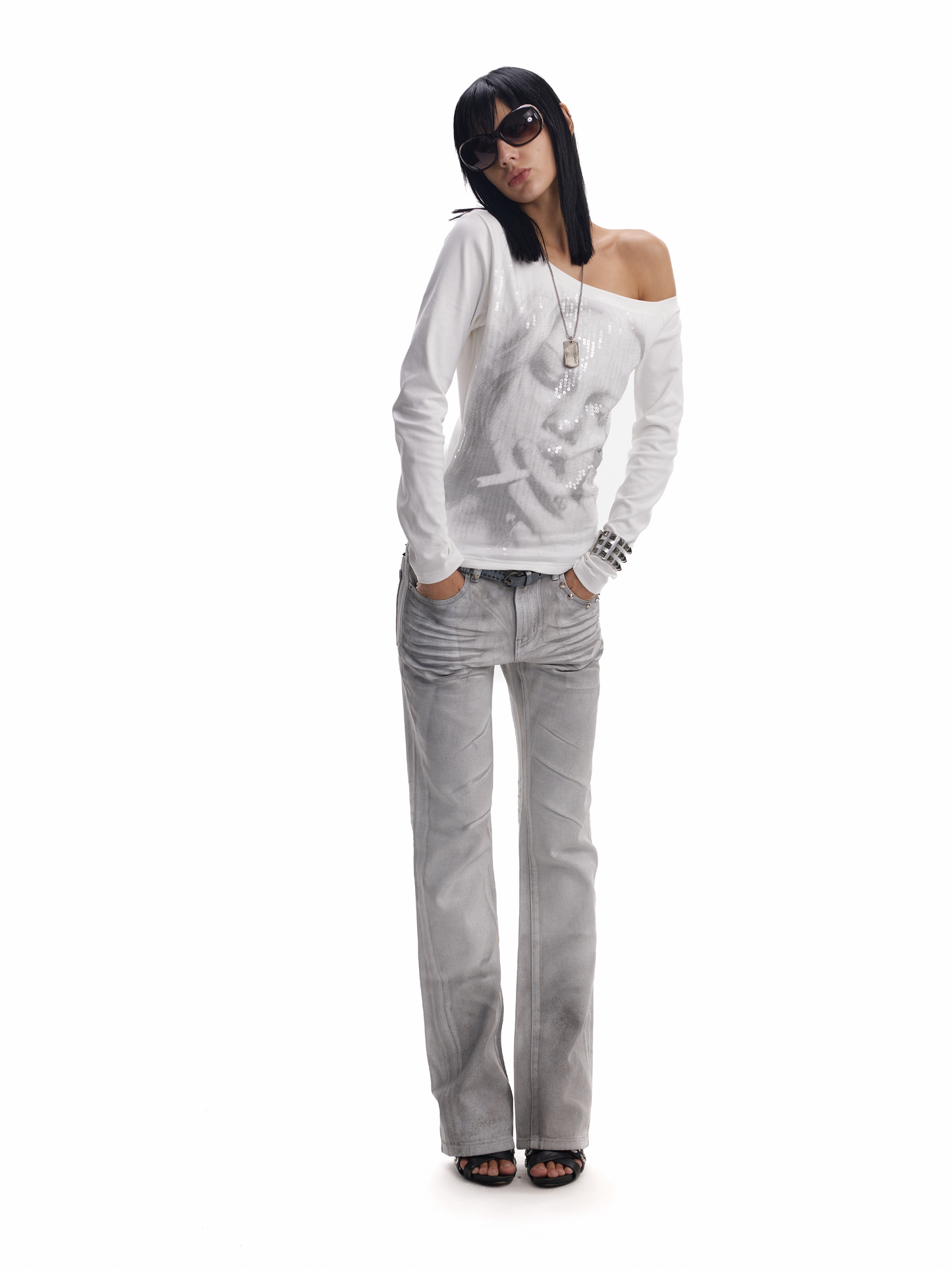 CHAMBERDAME SEQUIN ASYMMETRIC LONGSLEEVE