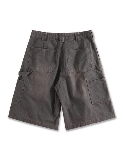RIVETED WORKWEAR CANVAS SHORTS
