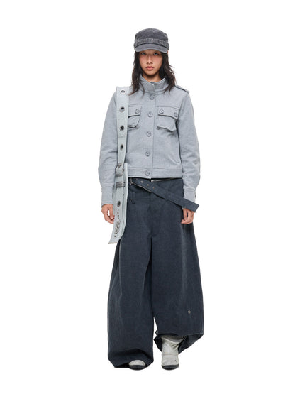 ASH GREY DOUBLE POCKET WORK JACKET