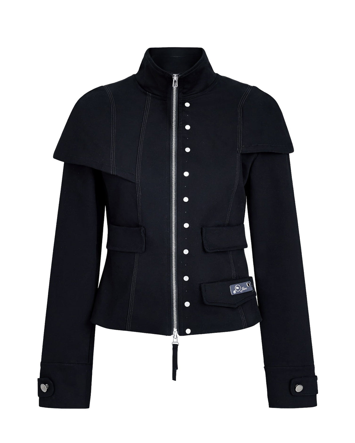 SHAWL DRAPE ZIP FRONT JACKET