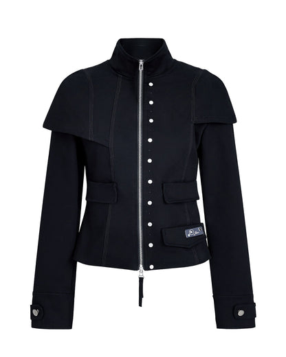 SHAWL DRAPE ZIP FRONT JACKET