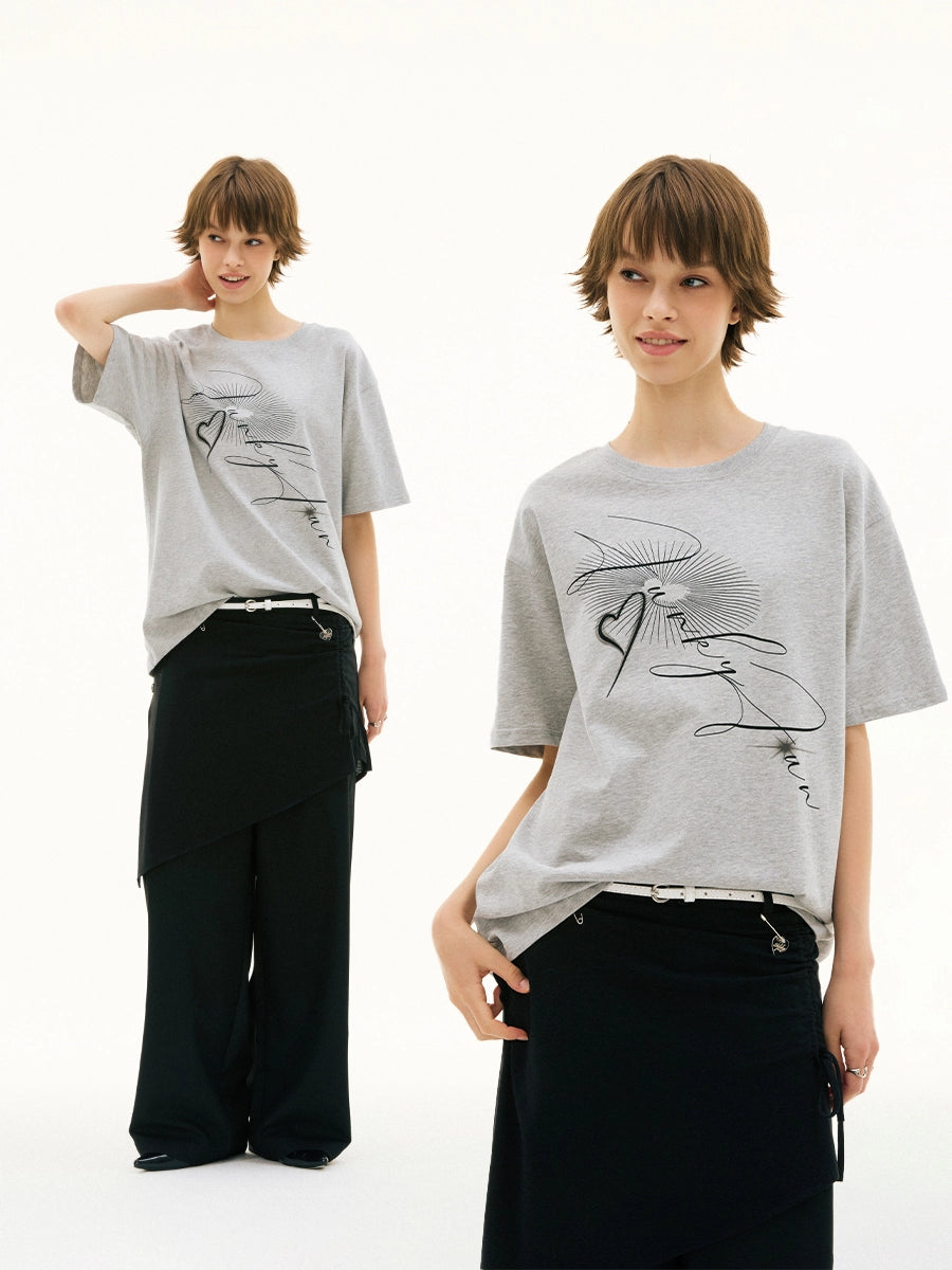 FLOWER LOGO PRINT TEE