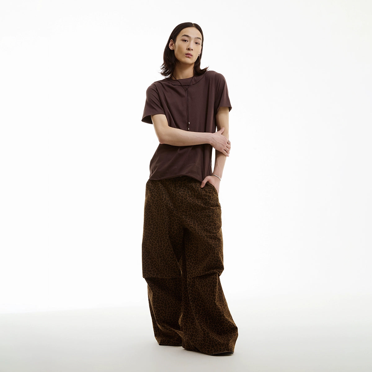 DARK LEOPARD WIDE PANTS