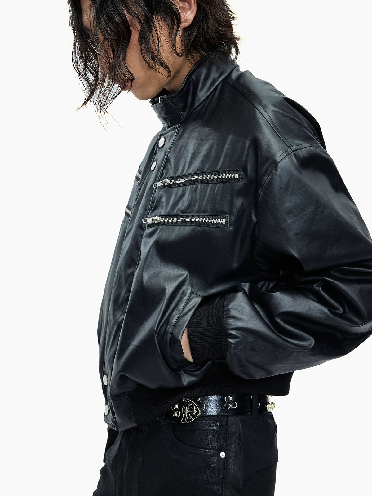 METAL ACCENT STAND COLLAR JACKET