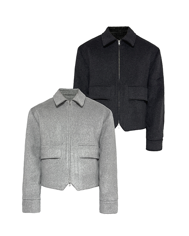 BICOLOR HALF-POCKET WOOL JACKET