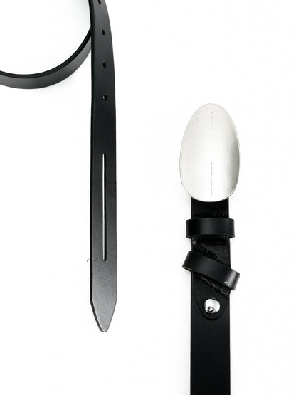 ACCUMULATED SILVER BUCKLE BREATHABLE LEATHER BELT