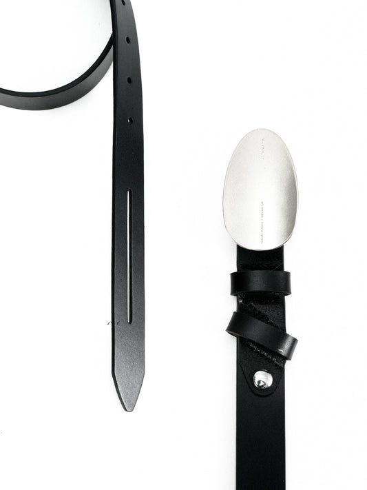 ACCUMULATED SILVER BUCKLE BREATHABLE LEATHER BELT