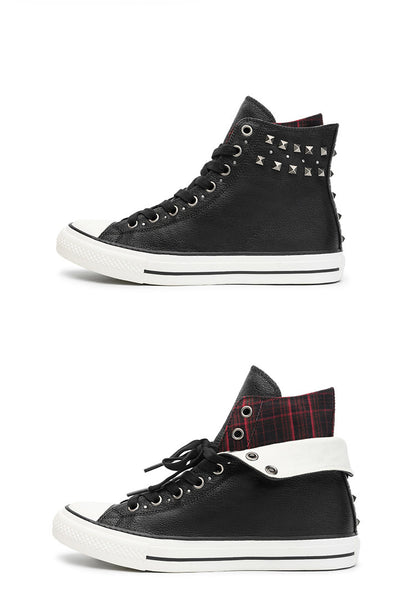 MODULAR LAMBSKIN CANVAS HIGH TOPS