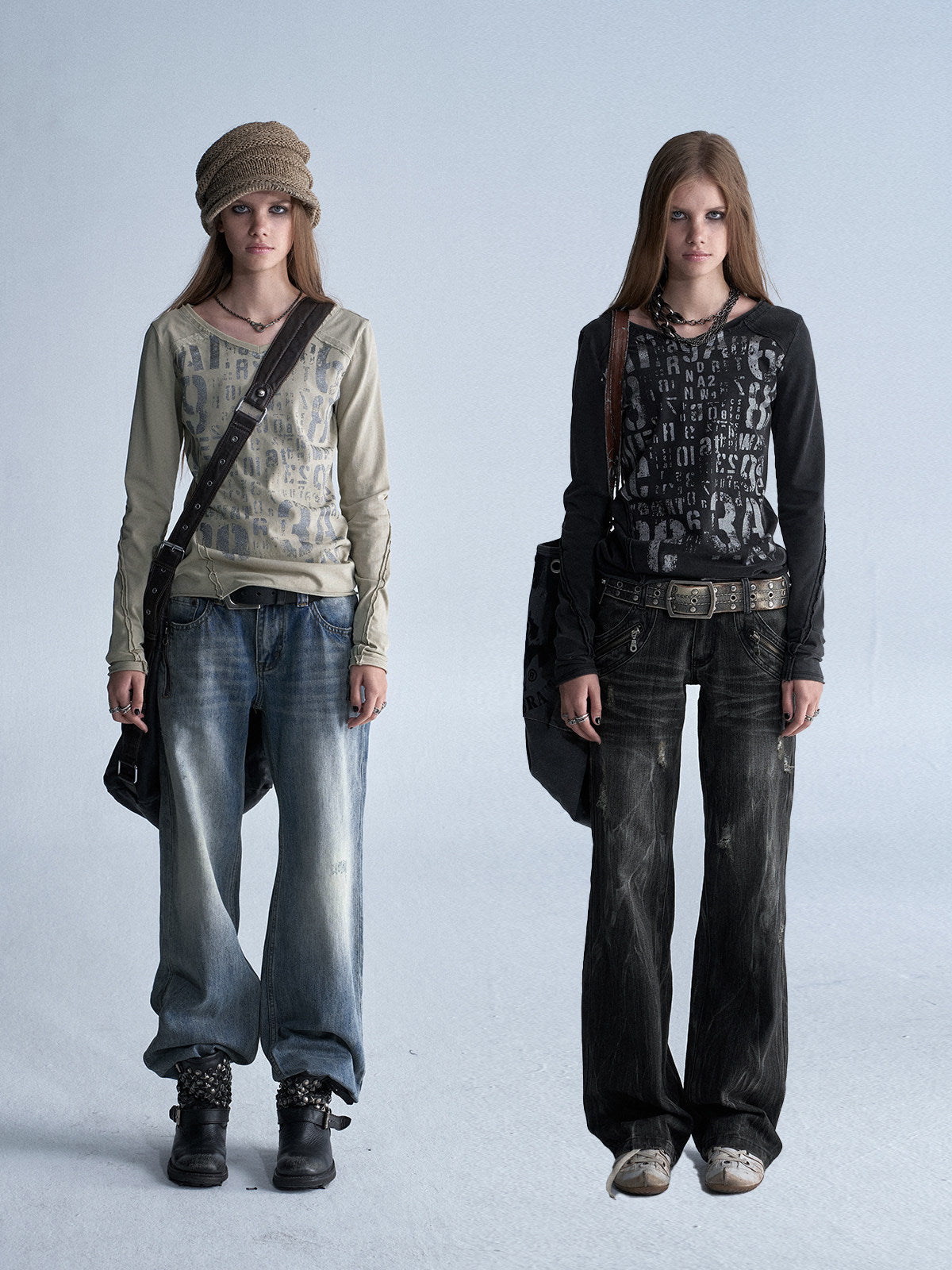 Y2K FRAYED GRAPHIC SLIM TOP