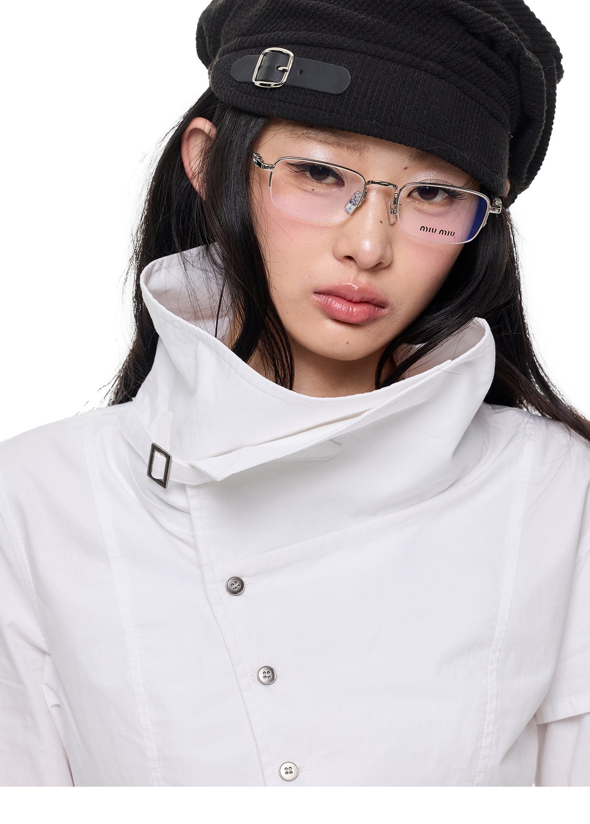 TAILORED DIAGONAL STAND COLLAR JACKET