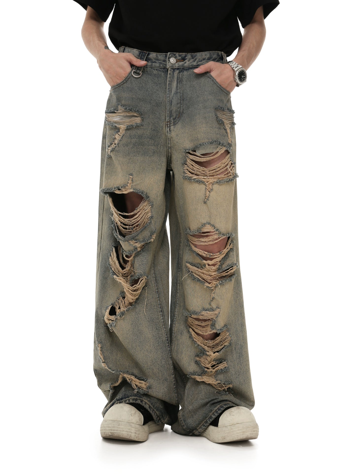 RETRO DAMAGE LOOSE JEANS