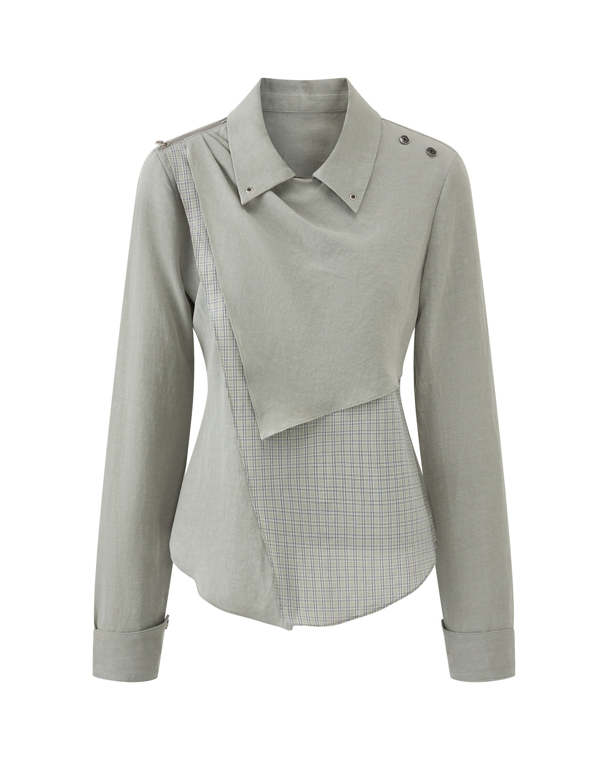 RUSTED PATCHWORK ASYMMETRIC SHIRT