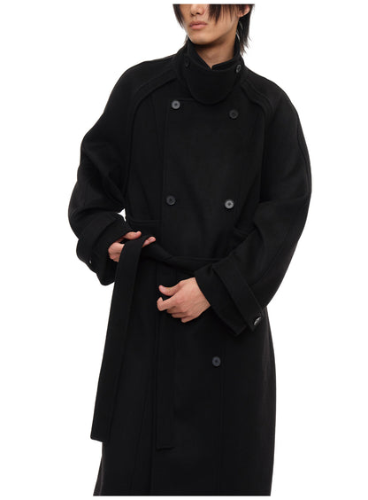 DOUBLE BREASTED RAGLAN WOOL COAT