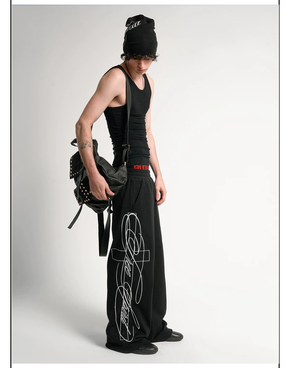 STUDDED HORSEHAIR LEATHER BACKPACK