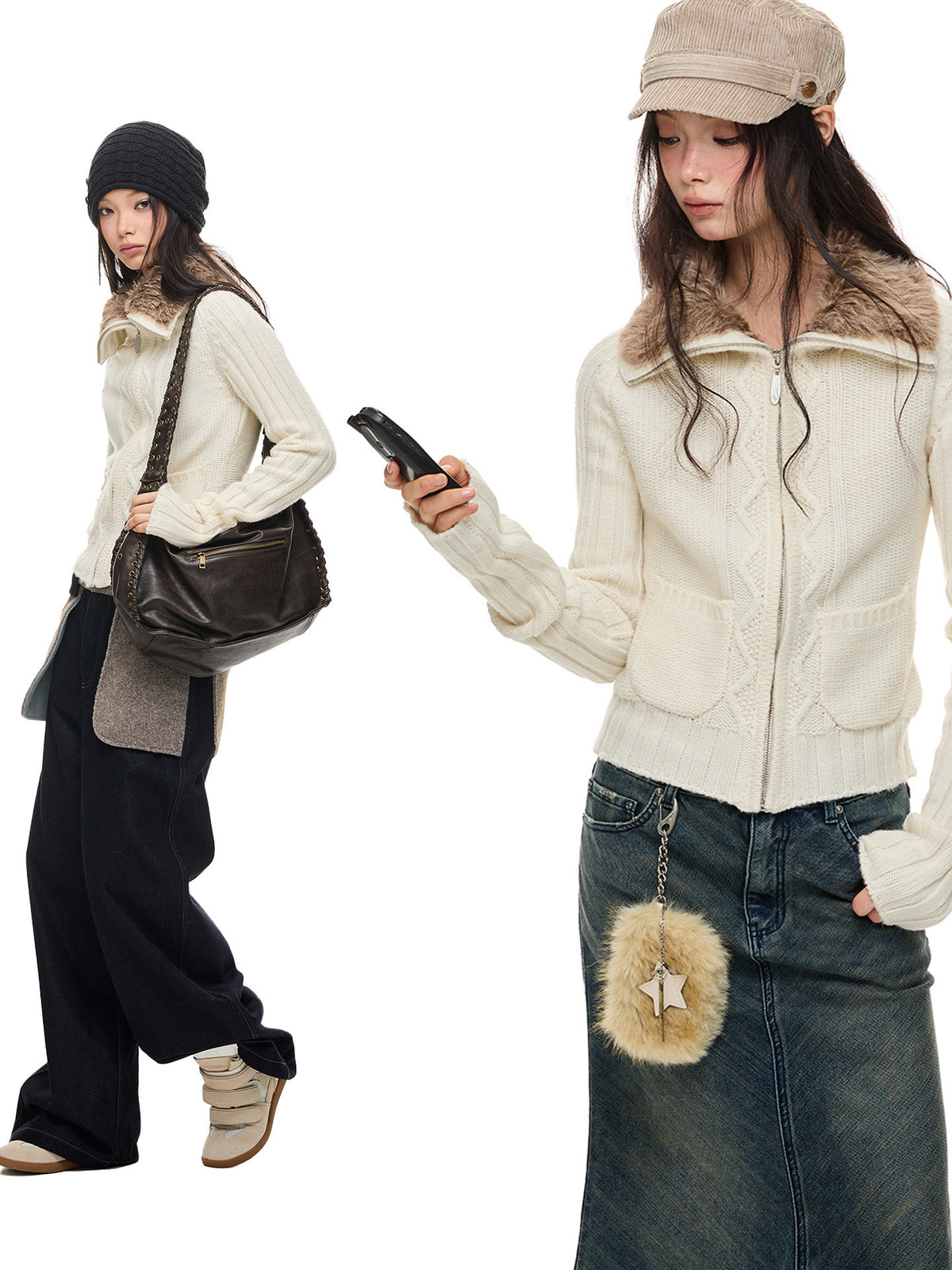 SLIM FIT WOOL LAPEL CARDIGAN