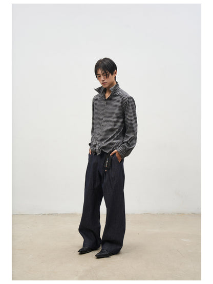 SILK PLAID BOXY SHIRT