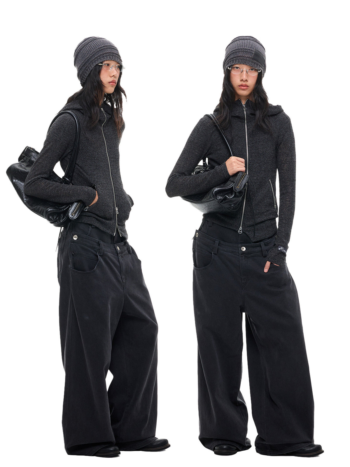 DOUBLE WAIST STRAIGHT CUT JEANS