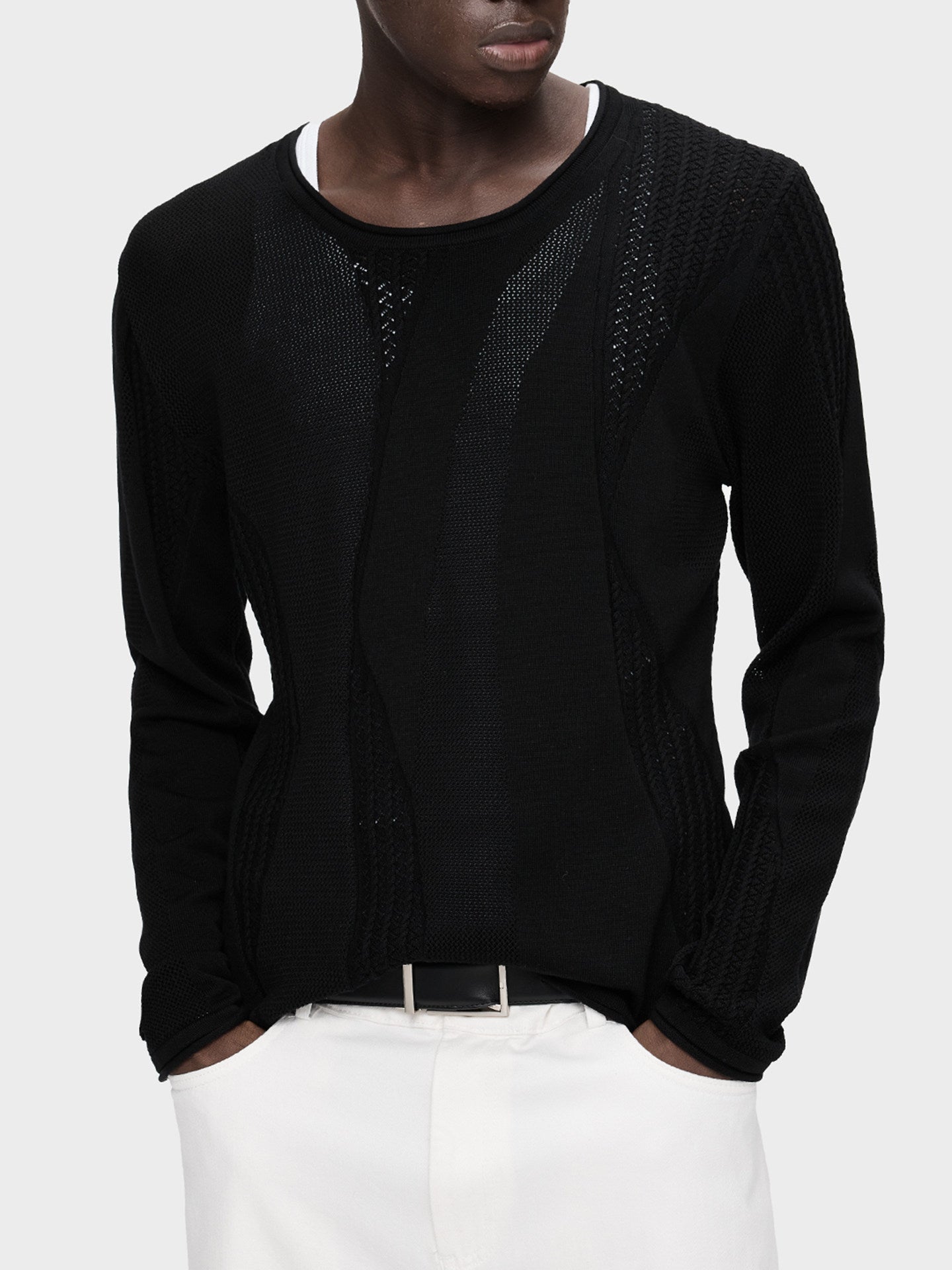 TWIST KNIT WOOL SWEATER