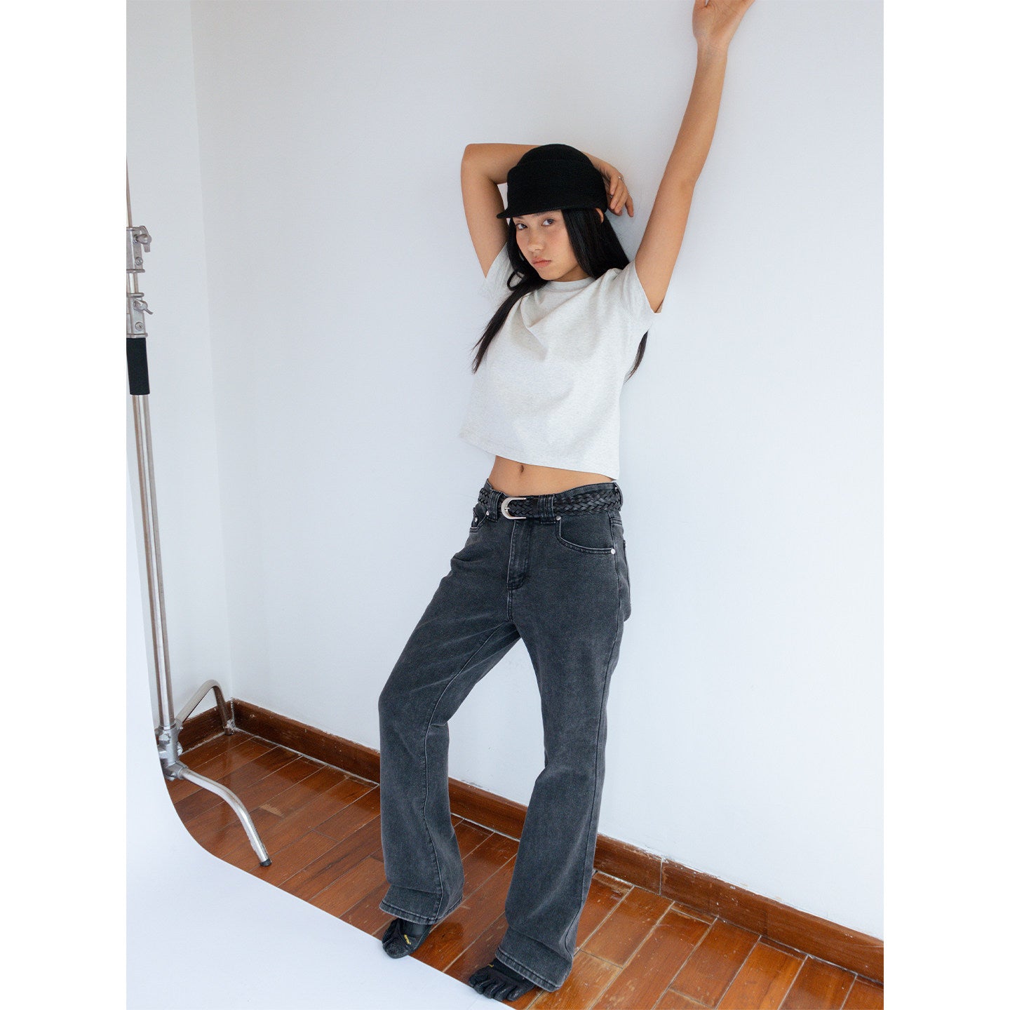 VINTAGE WASHED BOOTCUT JEANS