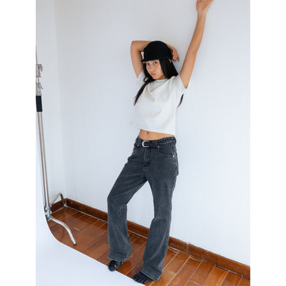 VINTAGE WASHED BOOTCUT JEANS