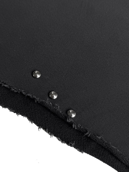 SALT SPRAYED RIVETED SLANT HEM HOODIE