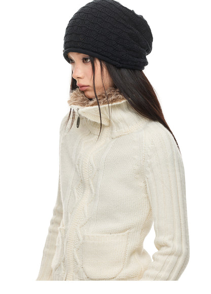 SLIM FIT WOOL LAPEL CARDIGAN