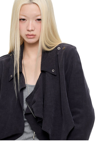 RUSTED PATCHWORK ASYMMETRIC SHIRT