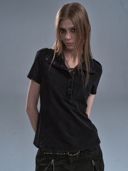 METAL SNAP FITTED TEE