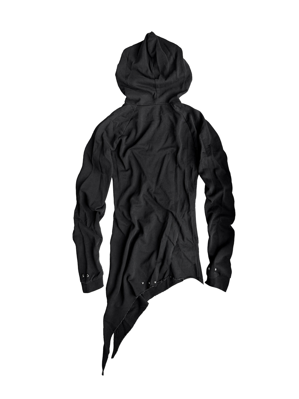 SALT SPRAYED RIVETED SLANT HEM HOODIE