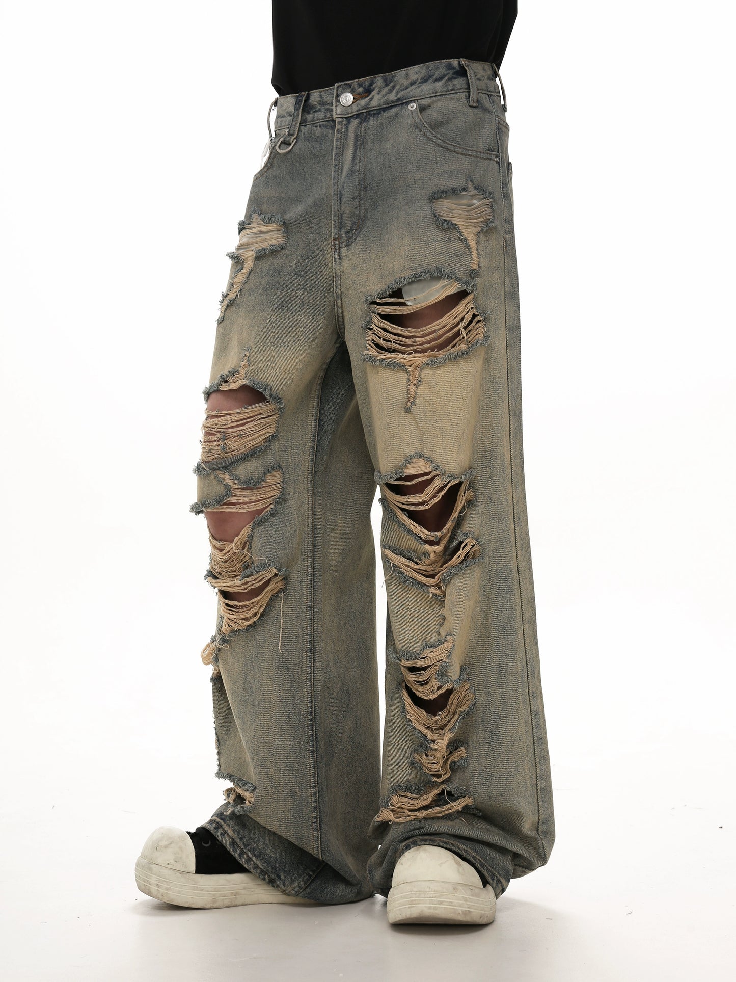 RETRO DAMAGE LOOSE JEANS