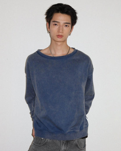 LOOSE WASHED COLOR PULLOVER