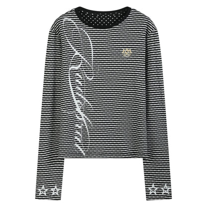 STRIPE PANEL FITTED LONGSLEEVE