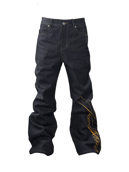13OZ ASIA FLORAL BOOTCUT DENIM