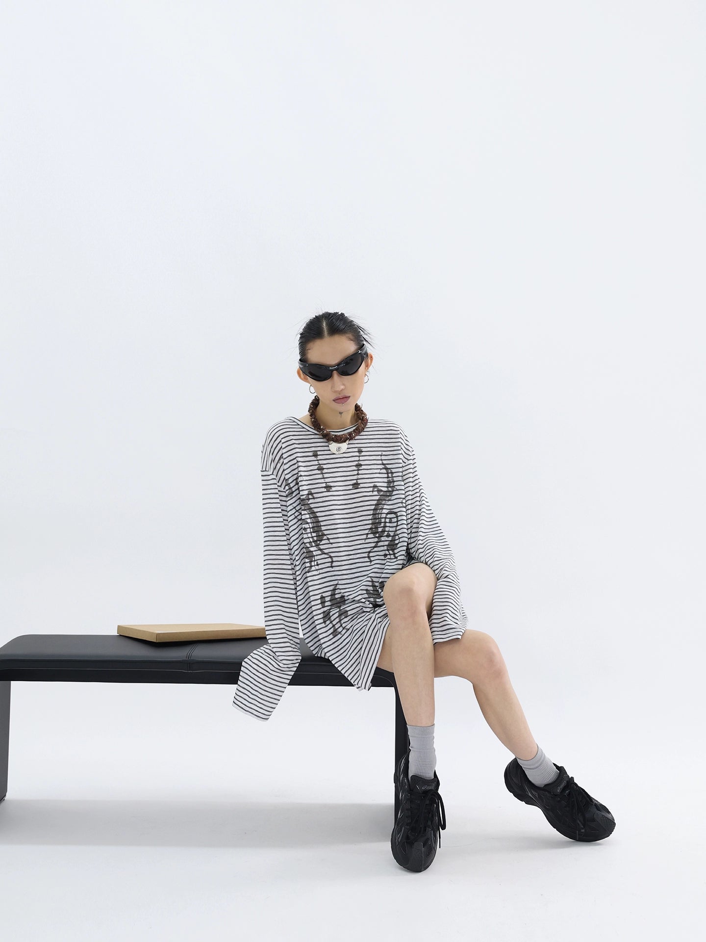 STRIPED LIGHTWEIGHT SUNSCREEN SHIRT