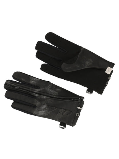 ZIP CUFF LEATHER TECH GLOVES