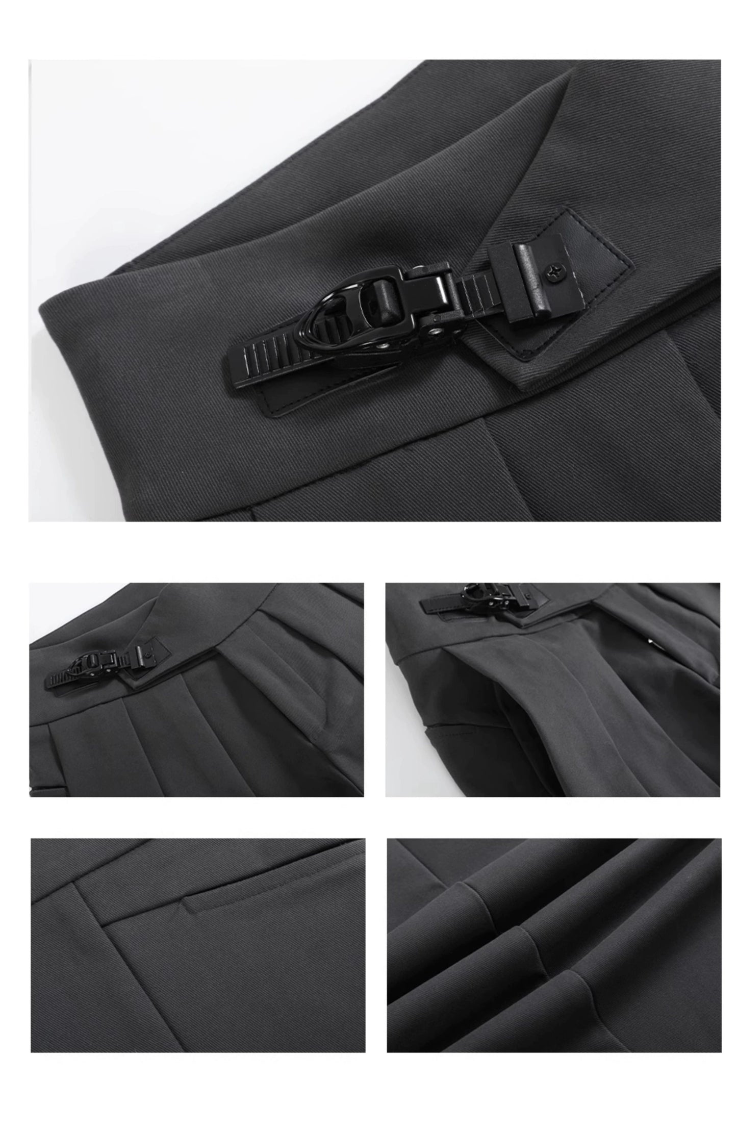 SLIDE BUCKLE'S  GREY PLEATED SLACKS