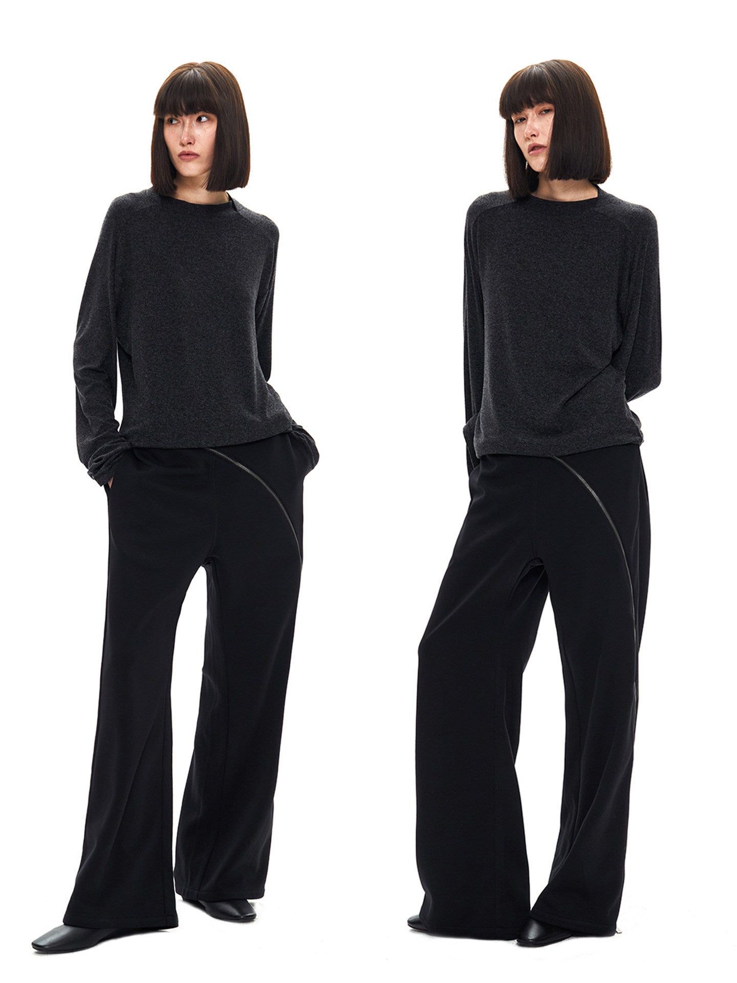 CURVED CHAIN KNIT SWEATPANTS