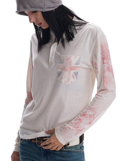 FITTED SHEER HENLEY CARDIGAN