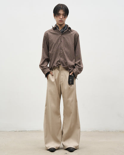 ASYMMETRIC PLACKET A-LINE SLACKS