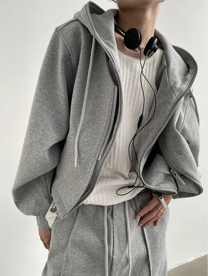 FULL ZIP HEAVY TWO-PIECE HOODED SWEATER AND PANTS