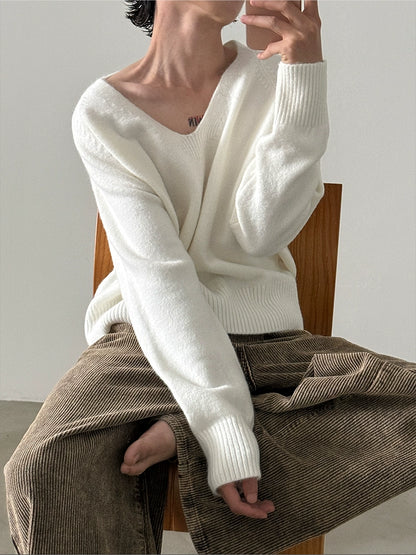 V-NECK KNIT SKIN-FRIENDLY SWEATER