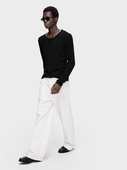 TWIST KNIT WOOL SWEATER