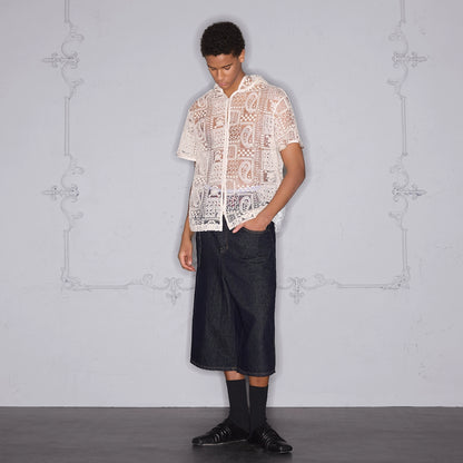 JACQUARD HOODED SUMMER SHIRT