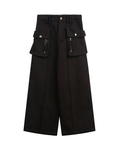 MID RISE LOOSE STRAIGHT CARGO TROUSERS