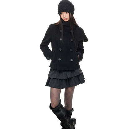 FRENCH ARCHIVE CROPPED WOOL CAPE