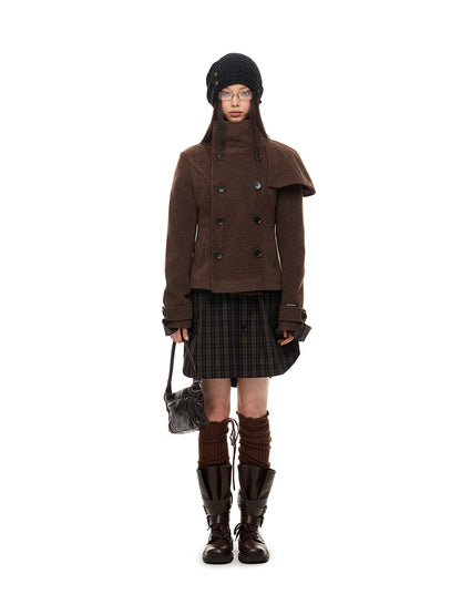 FRENCH ARCHIVE CROPPED WOOL CAPE