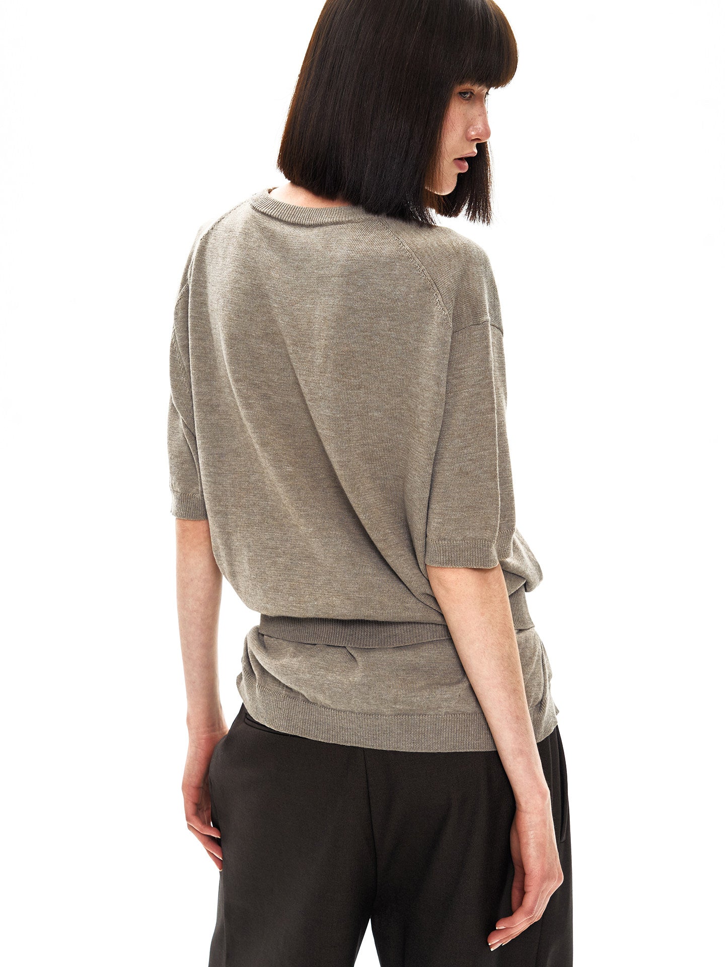 CAMEL FAKE LAYER WOOL TEE