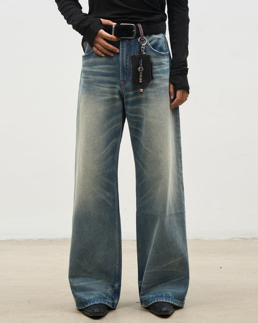 ICE BLUE WHISKER WIDE JEANS