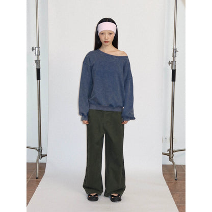 LOOSE WASHED COLOR PULLOVER