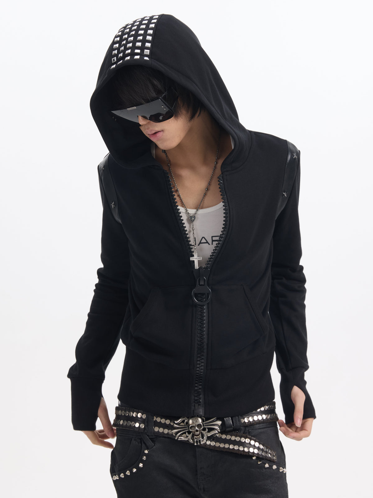 STAR STUD SLIM ZIP HOODIE